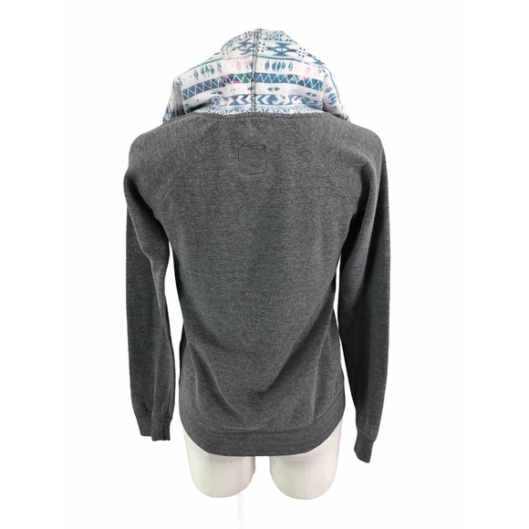 Empyre Gray Aztec Print Hooded Sweatshirt Hoodie - Picture 3 of 5